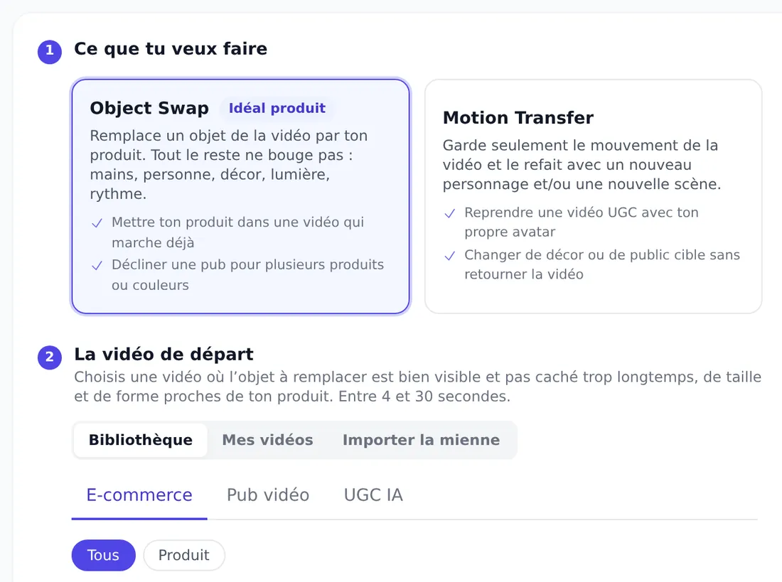 Studio Vidéo ADS : Object Swap et Motion Transfer
