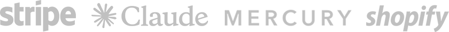 Stripe, Shopify, Mercury, Claude